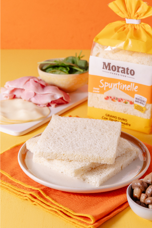 Spuntinelle con cotto, spinacino, funghetti e scamorza